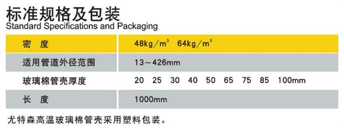 尤特森玻璃棉管壳参数